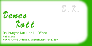 denes koll business card